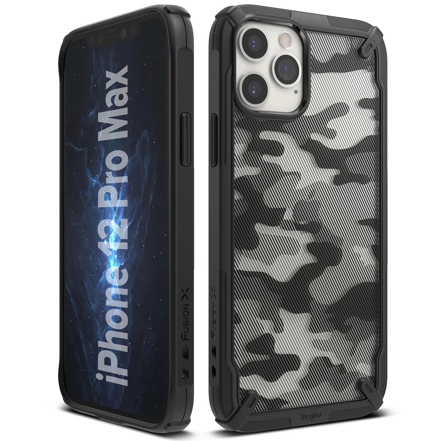 Cover Fusion X Design iPhone 12 Pro Max Camo Black