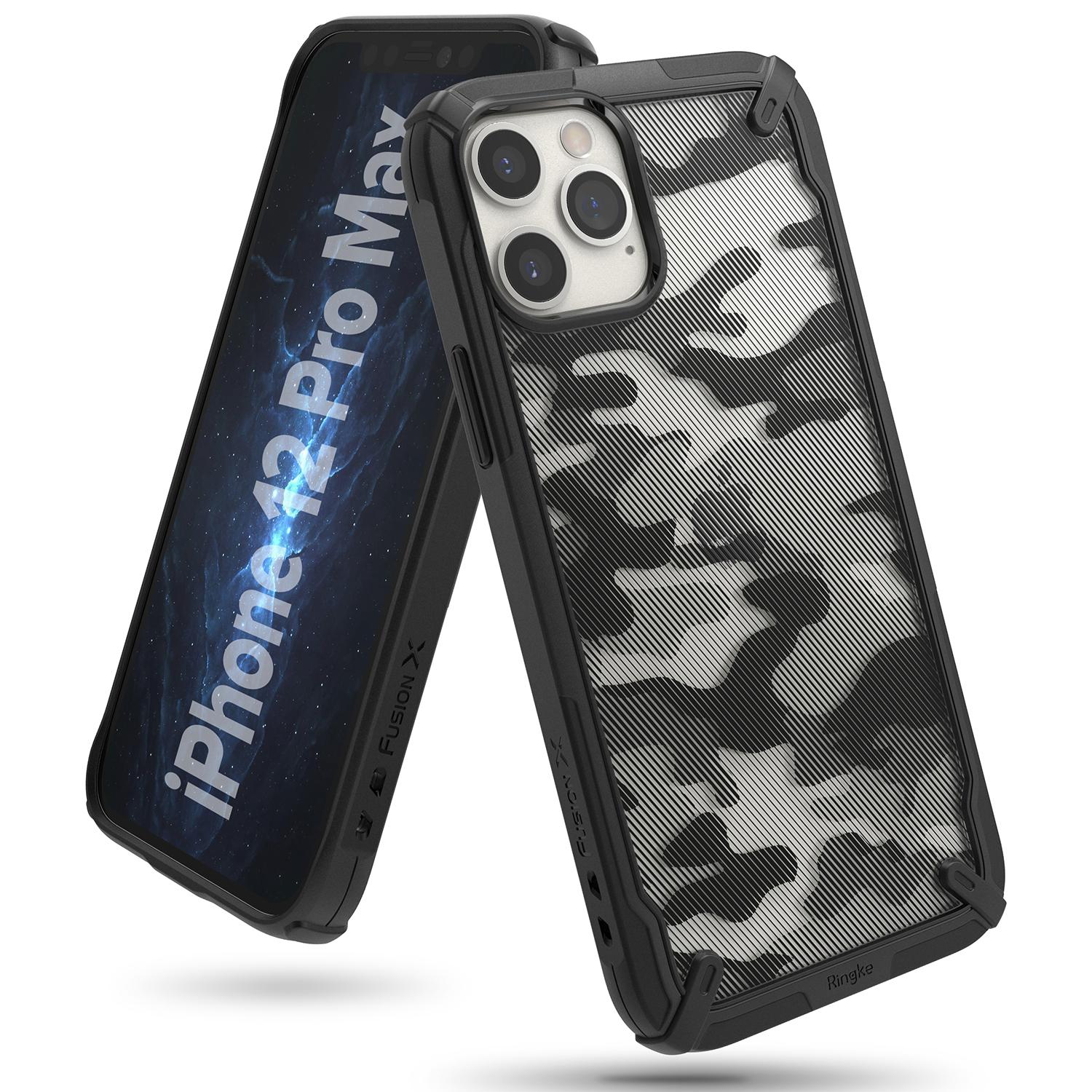 Cover Fusion X Design iPhone 12 Pro Max Camo Black