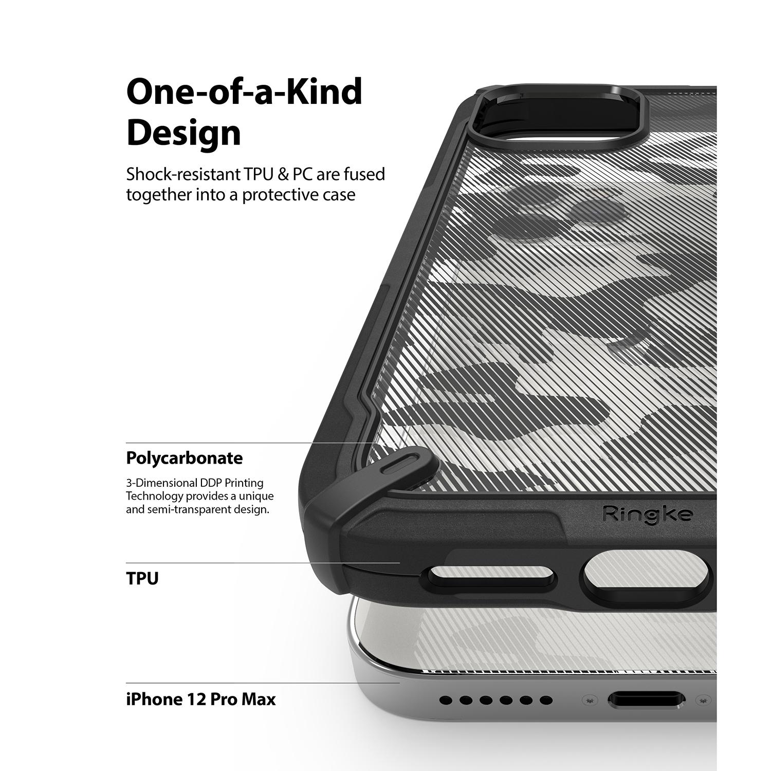 Cover Fusion X Design iPhone 12 Pro Max Camo Black