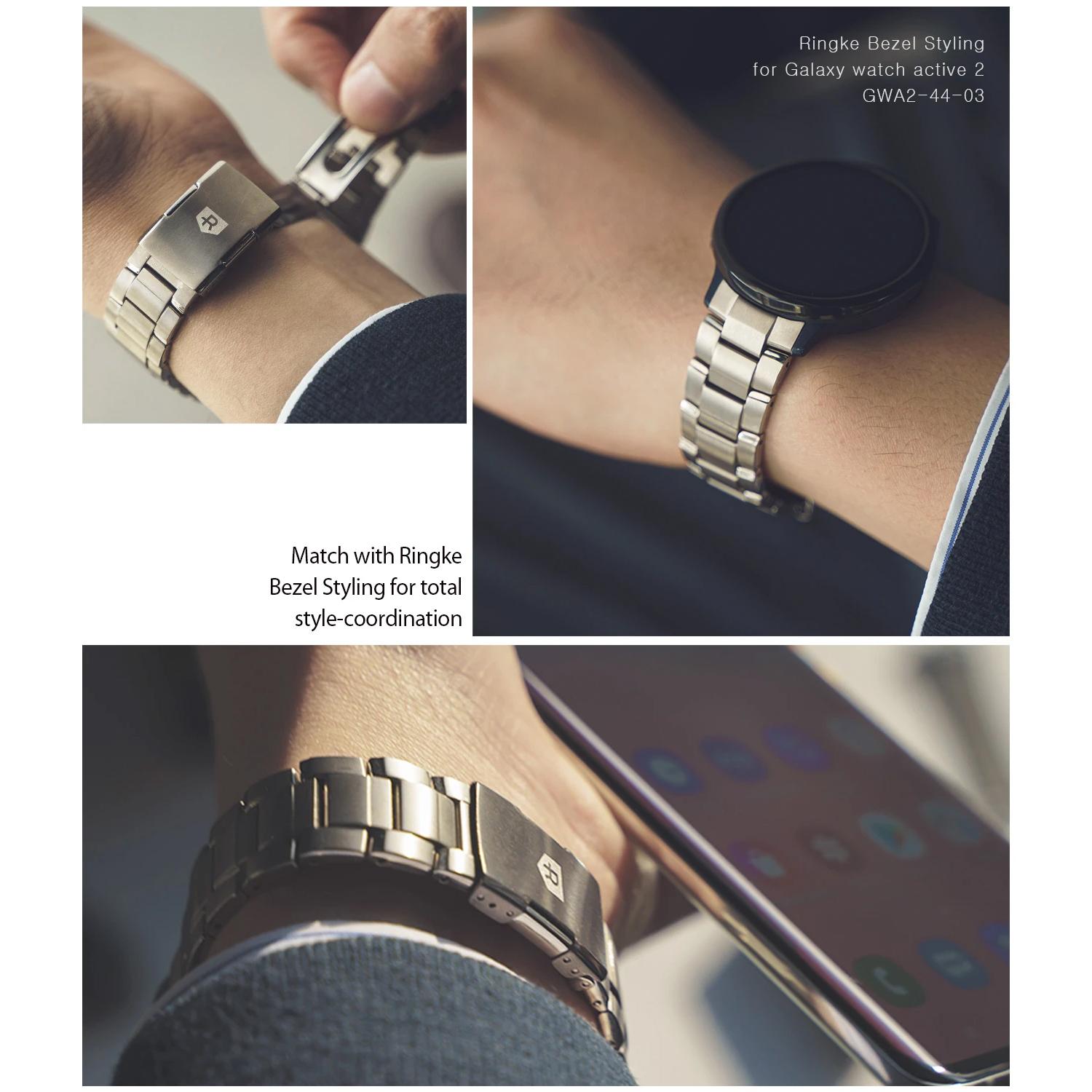 Metal One Titanium Cinturino Samsung Galaxy Watch Active 2 44mm D'argento