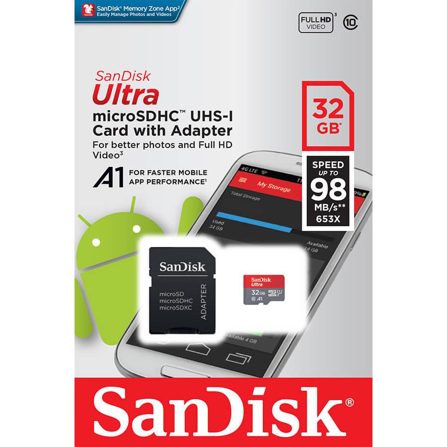 32GB microSDHC Class 10 UHS-I 120MB/s Nero