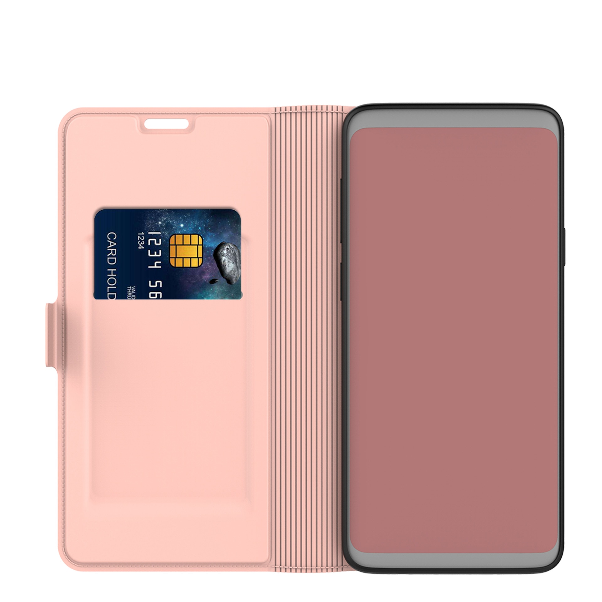 Cover portafoglio Slim Card Wallet Huawei P30 oro rosa