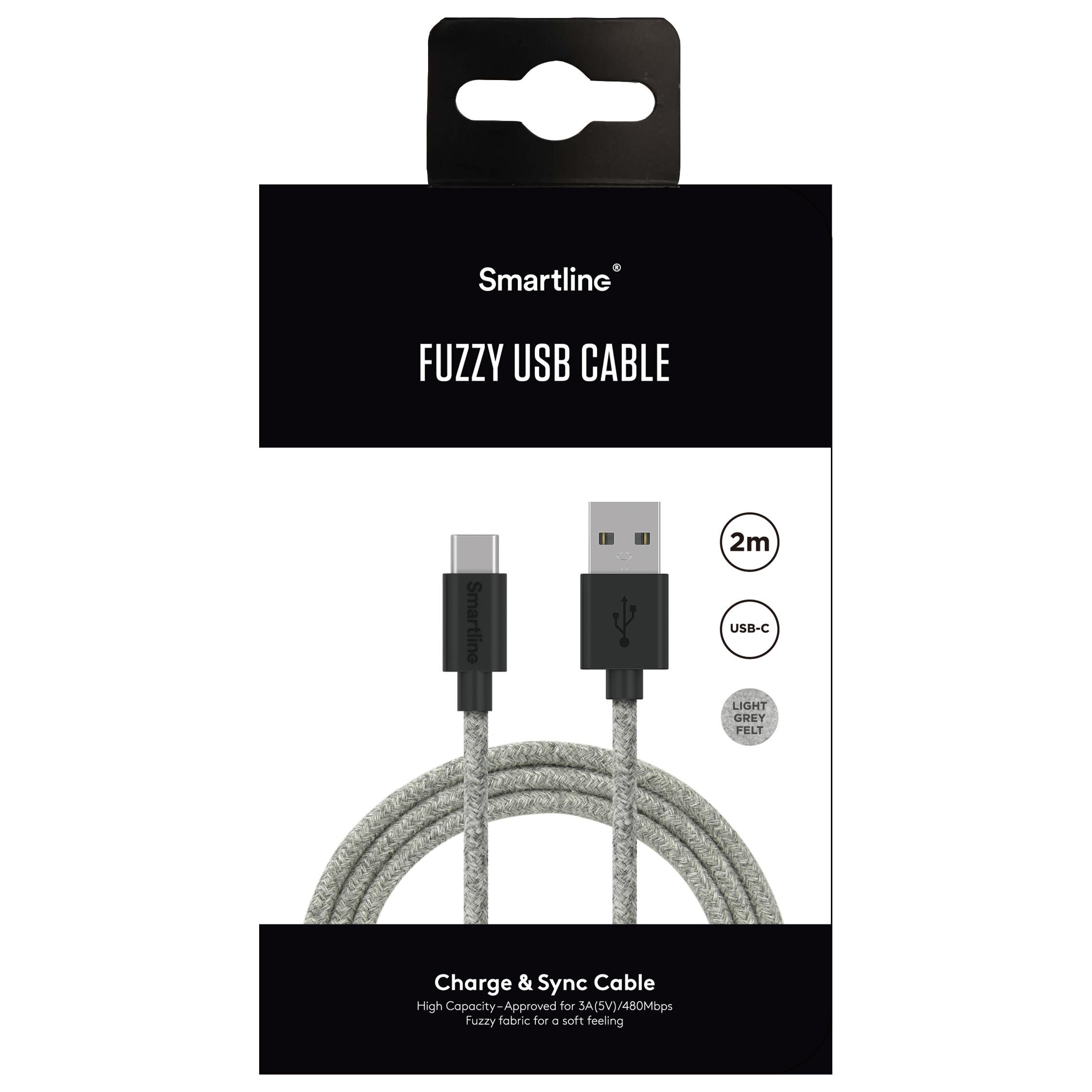 Fuzzy Cavo da USB-A a USB-C 2 metri Grigio