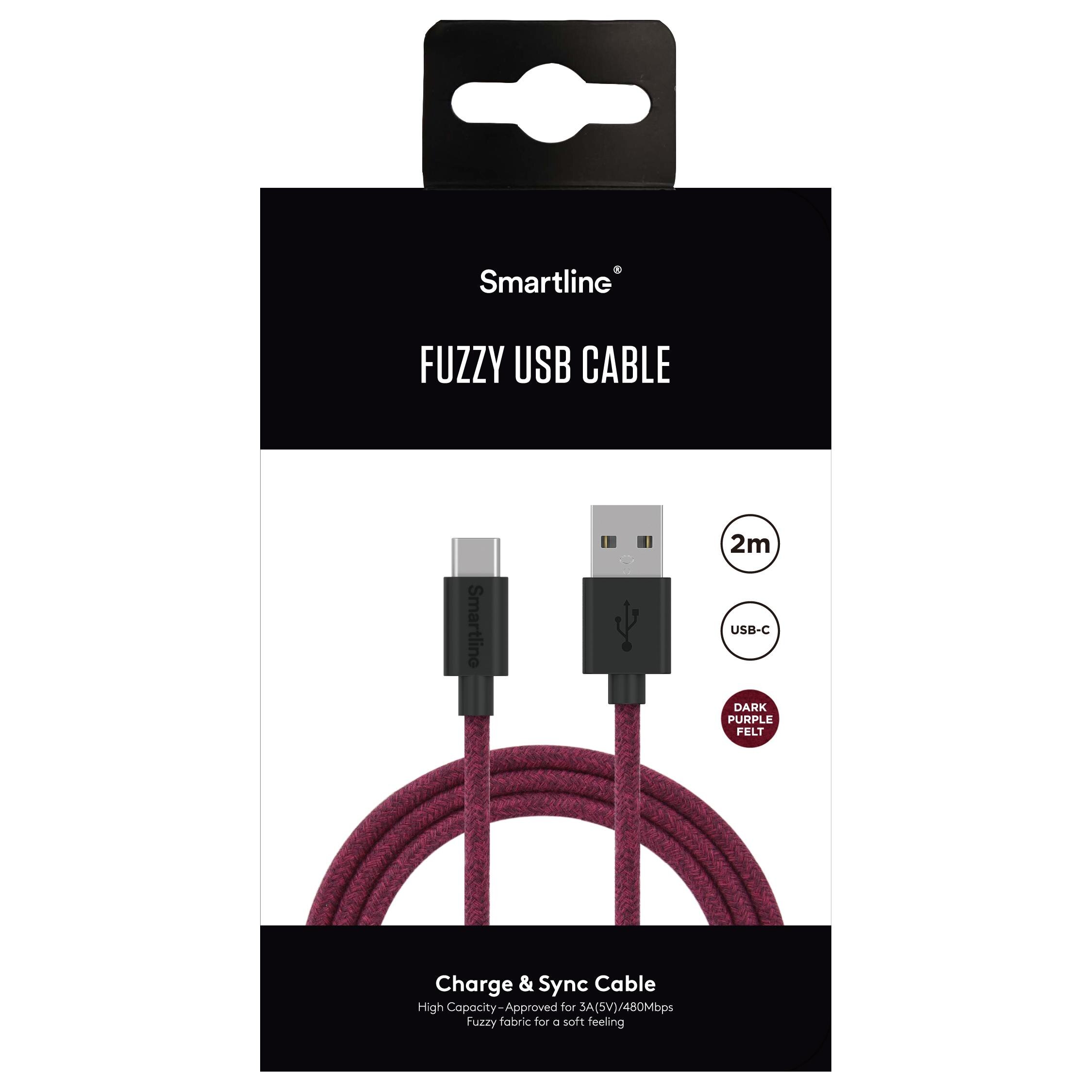 Fuzzy Cavo da USB-A a USB-C 2 metri Viola