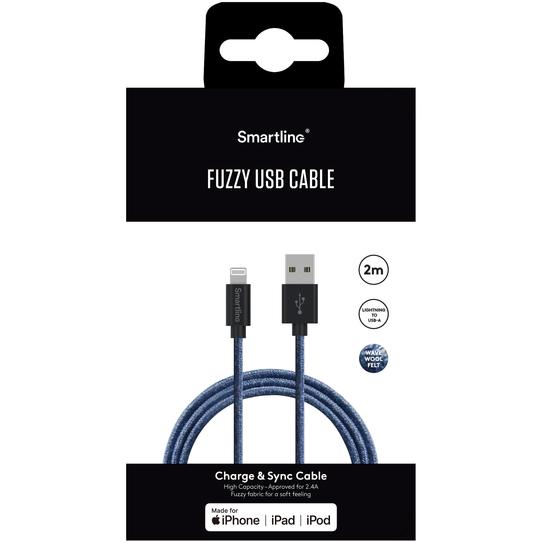 Fuzzy Cavo da USB-A a Lightning 2 metri Blu