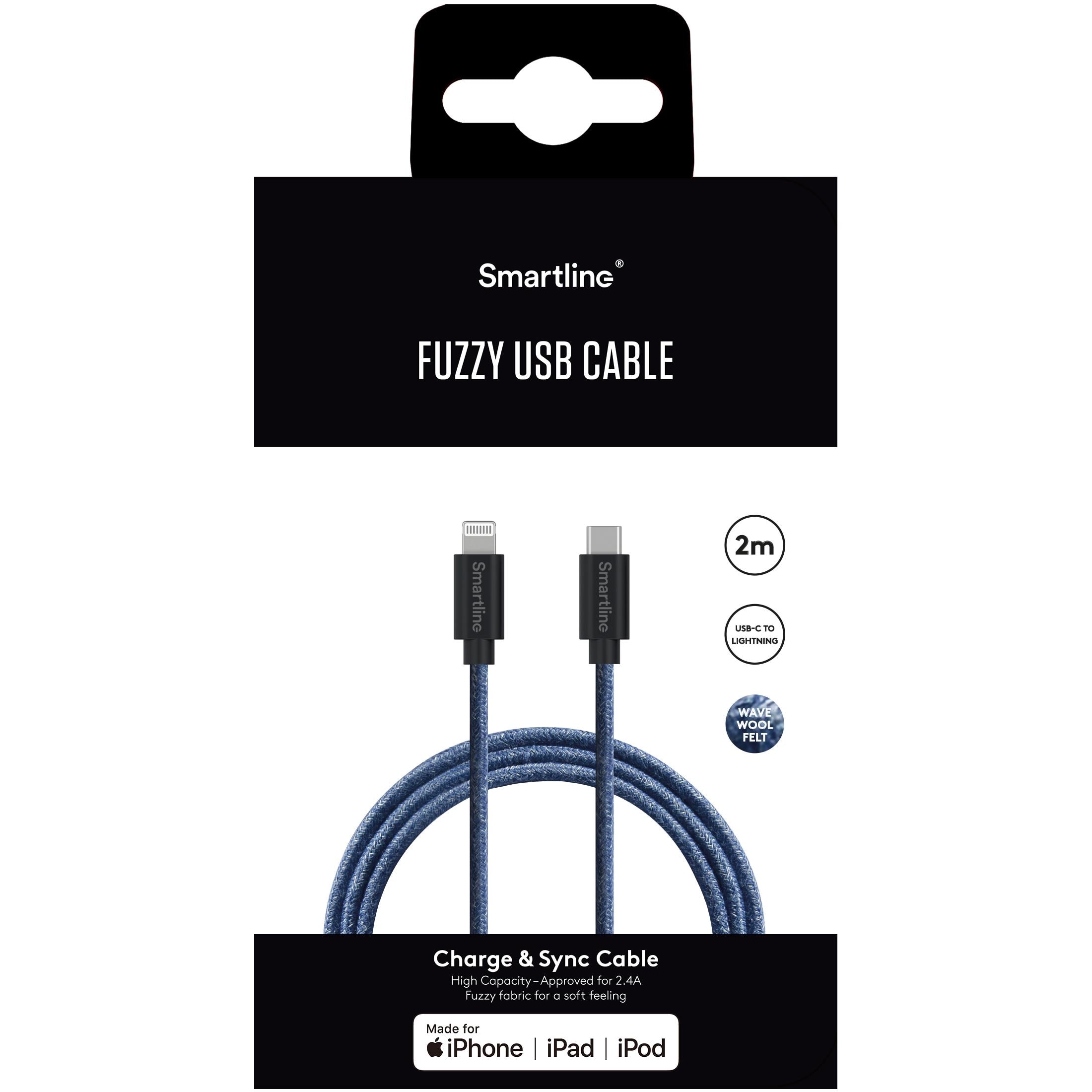 Fuzzy Cavo da USB-A a Lightning 2 metri Blu