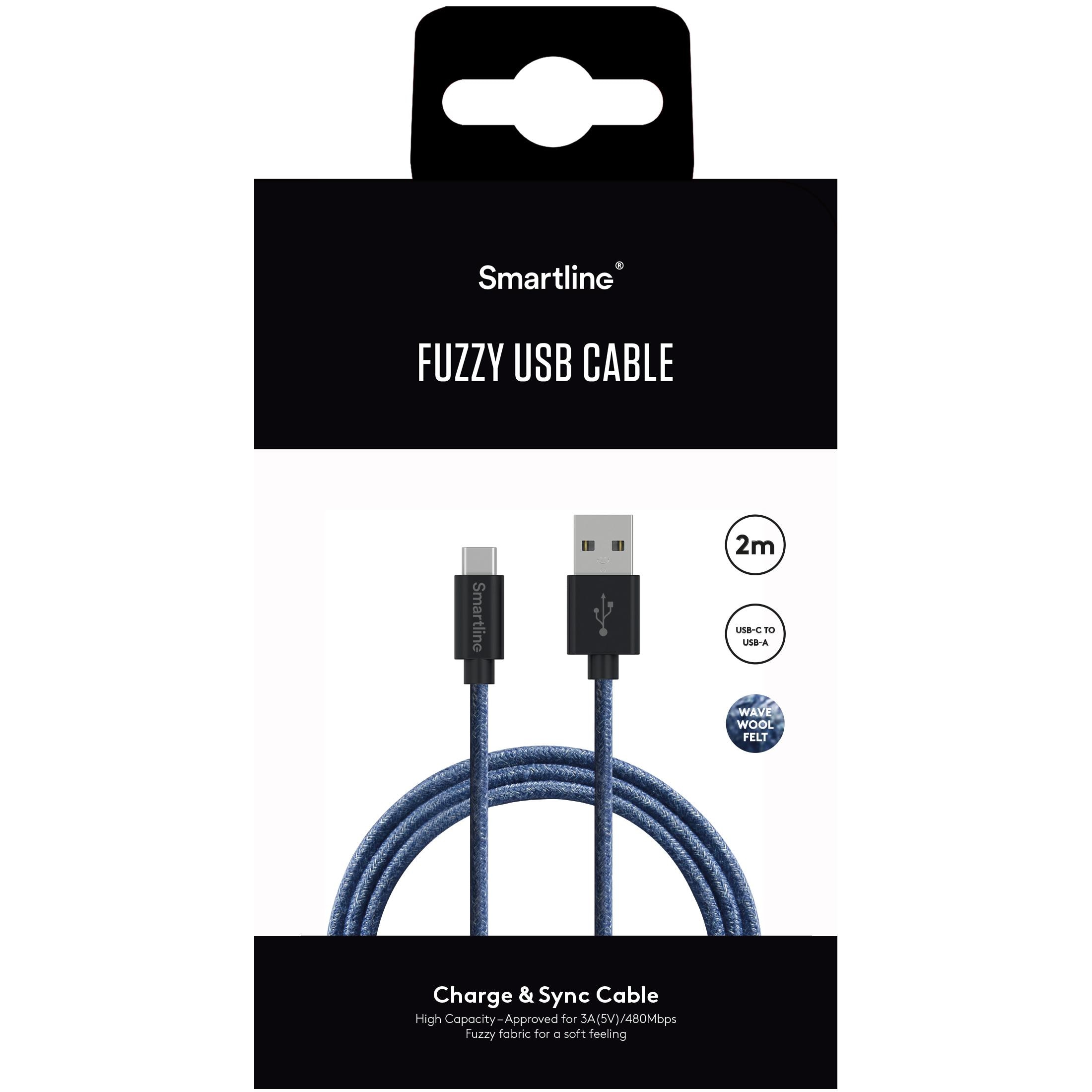 Fuzzy Cavo da USB-A a USB-C 2 metri Blu