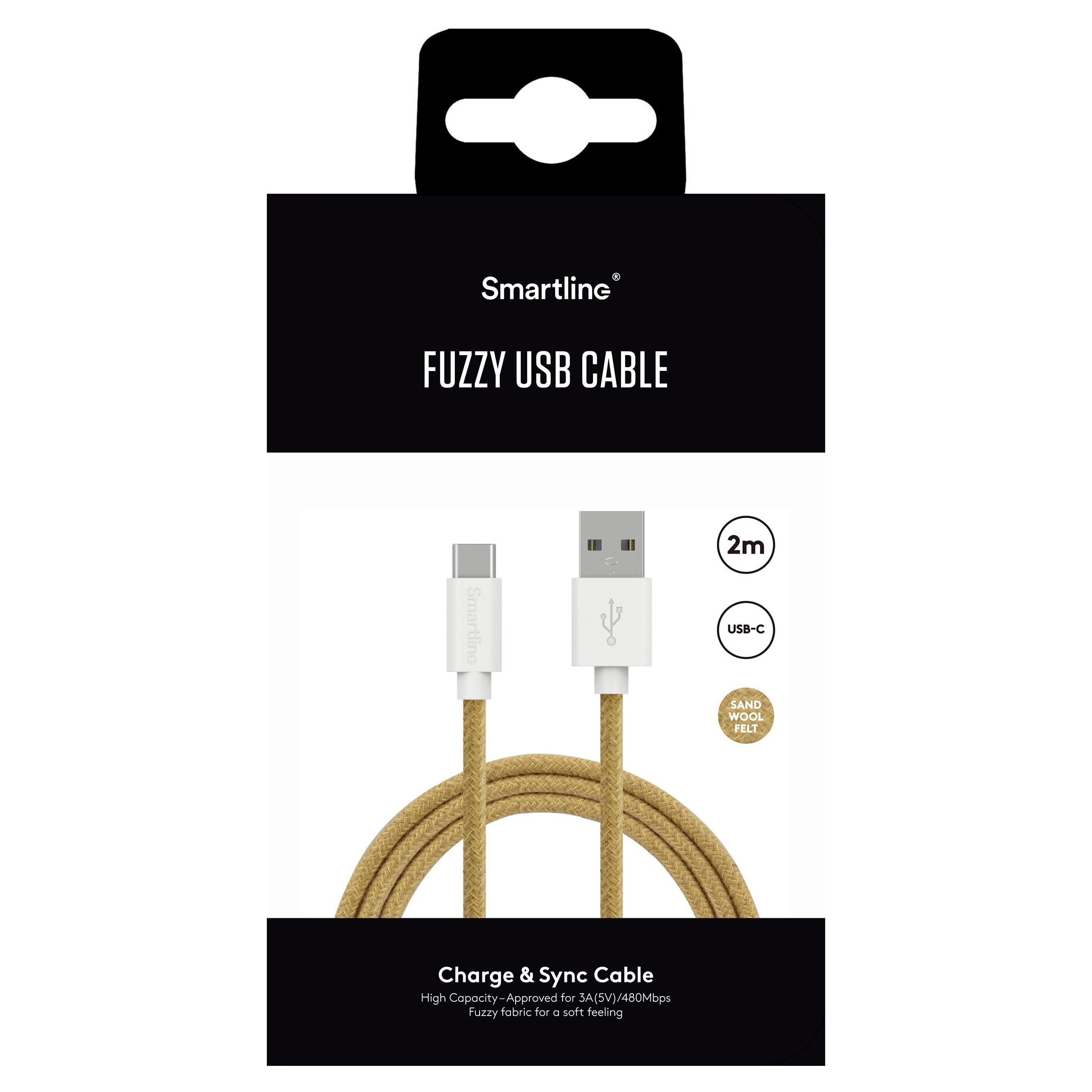 Fuzzy Cavo da USB-A a USB-C 2 metri Beige