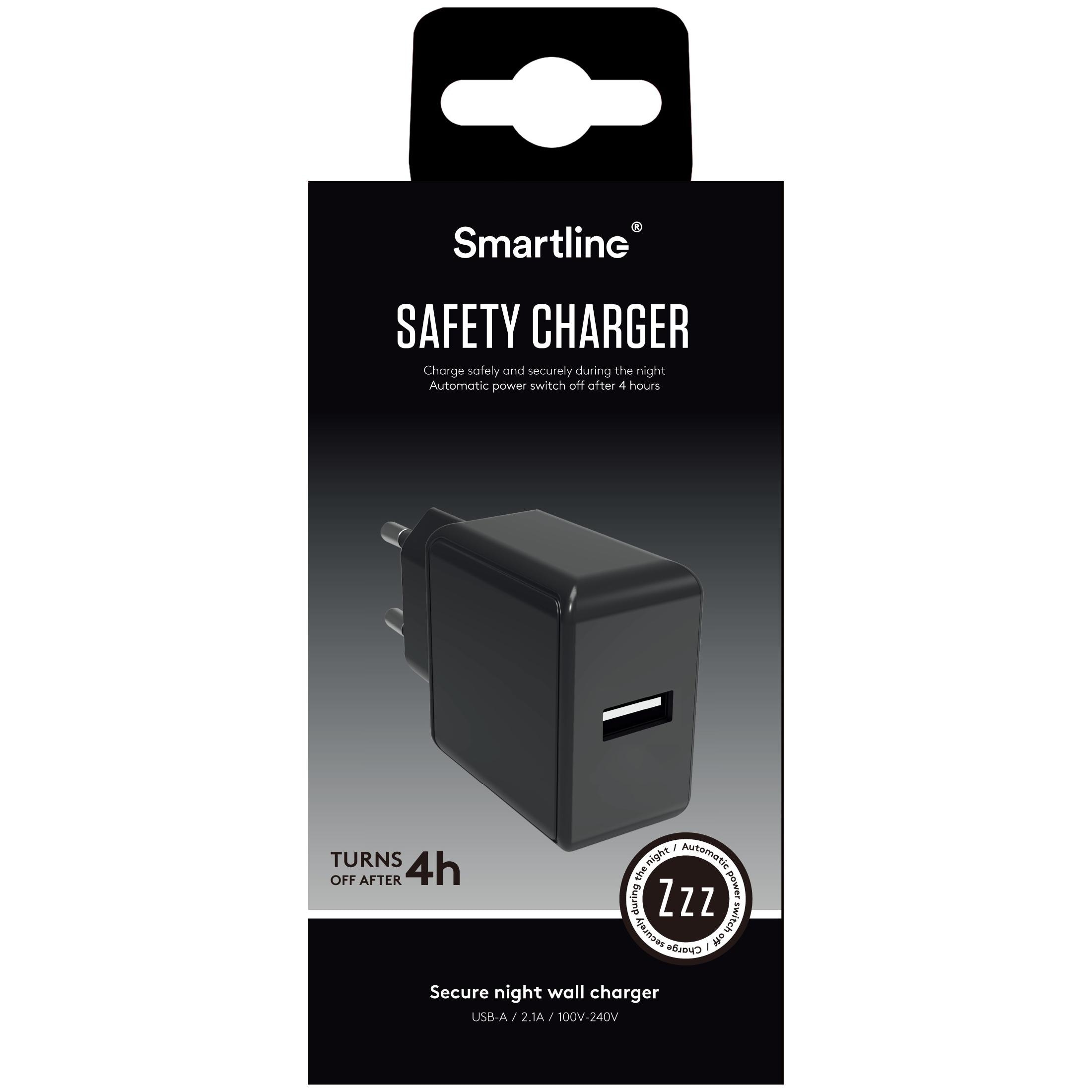 Caricatore Safety 2.1A Nero