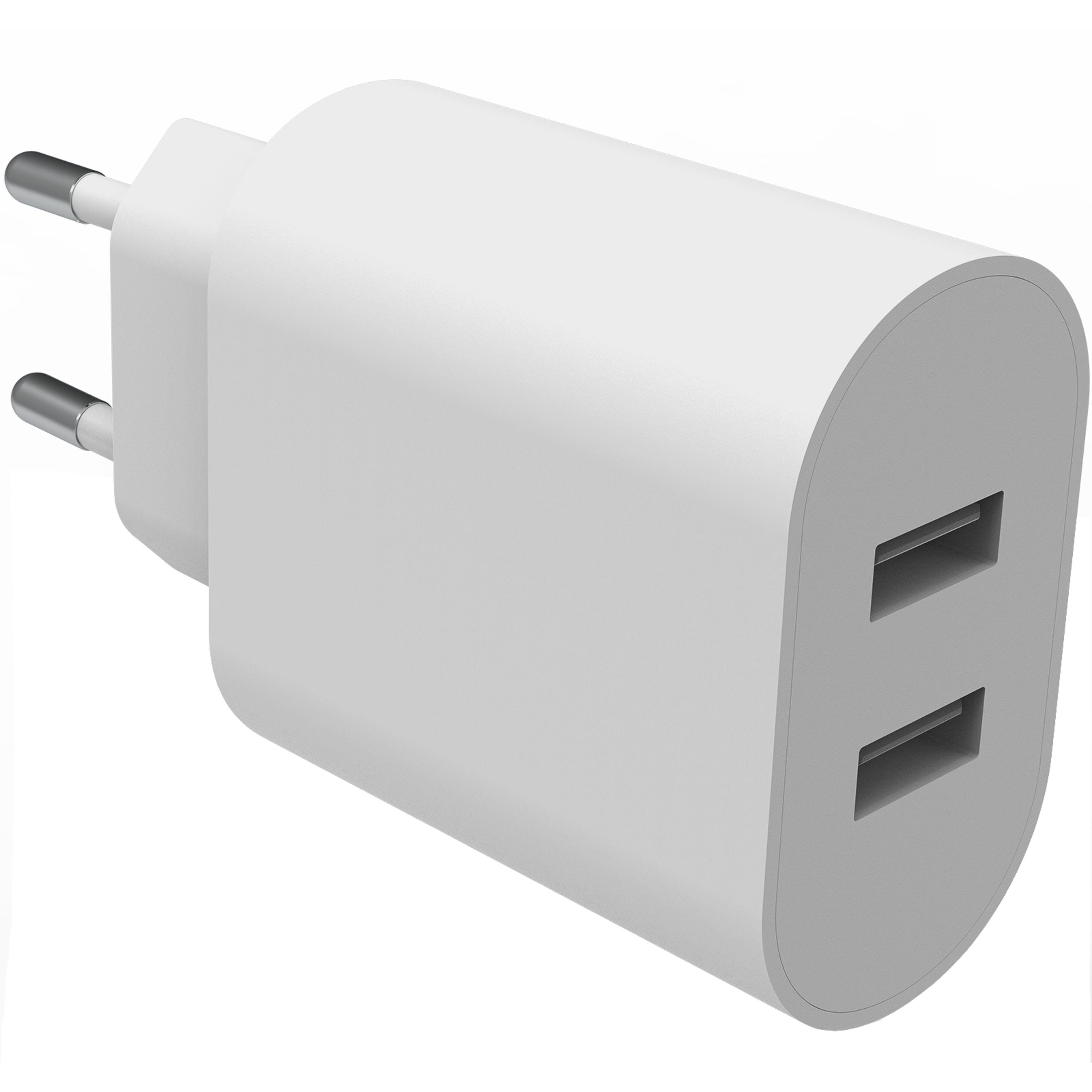 Caricatore USB 2 Porte 4.8A Bianco