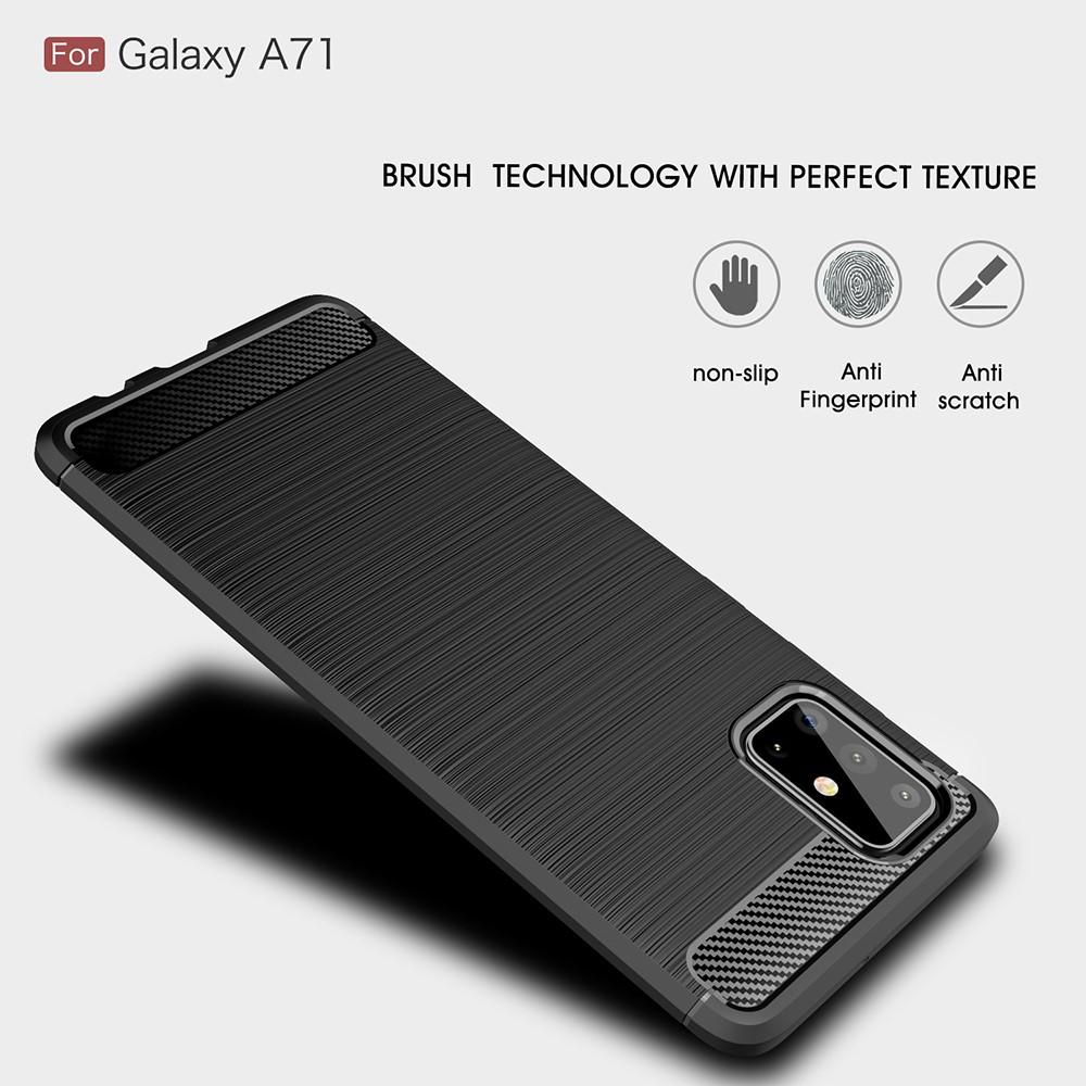 Cover TPU Brushed Samsung Galaxy A71 Nero