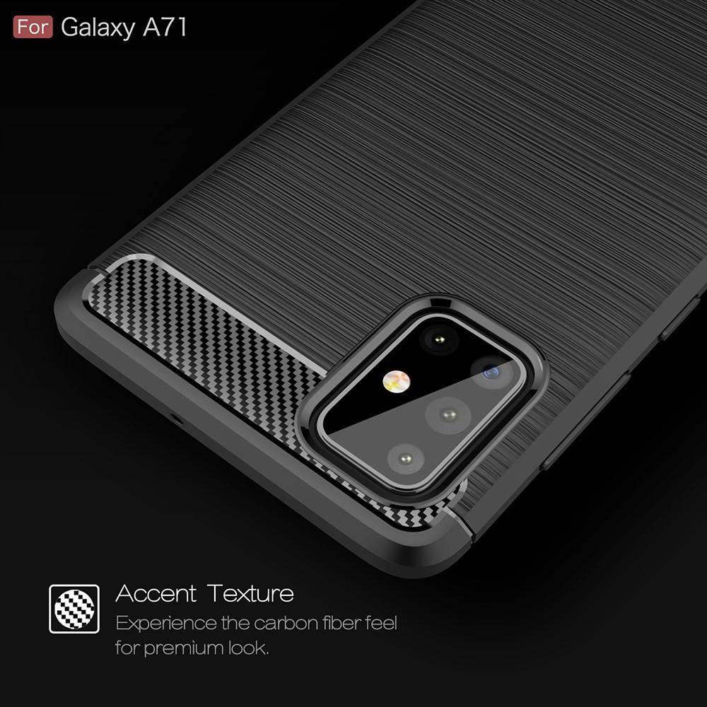 Cover TPU Brushed Samsung Galaxy A71 Nero