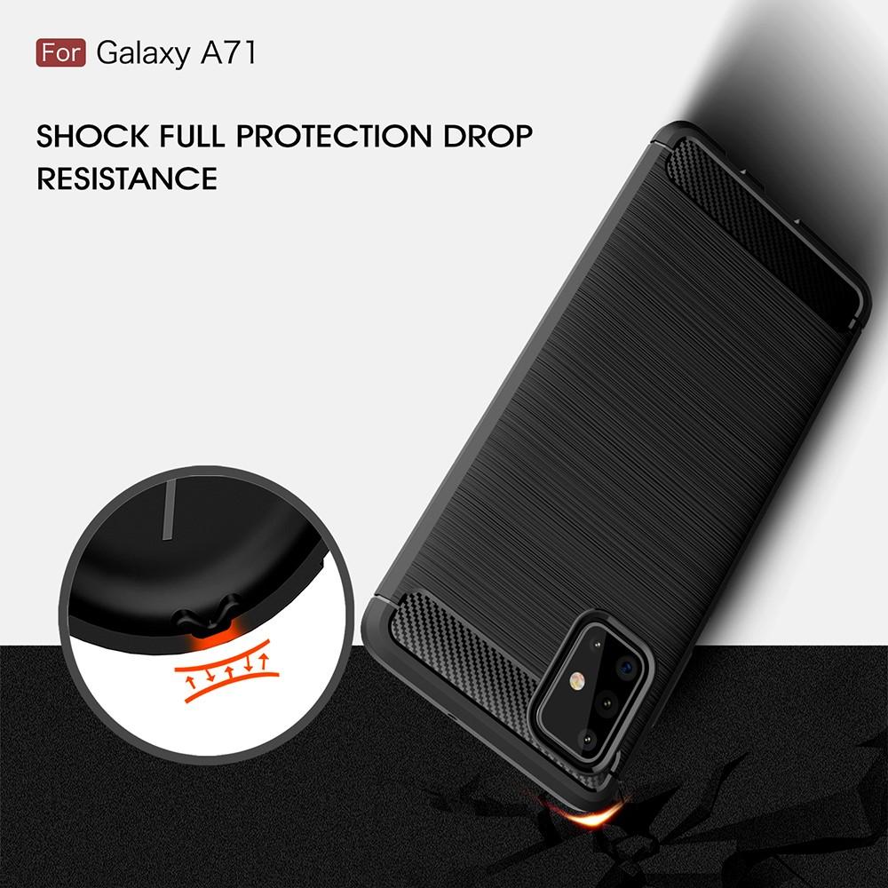 Cover TPU Brushed Samsung Galaxy A71 Nero