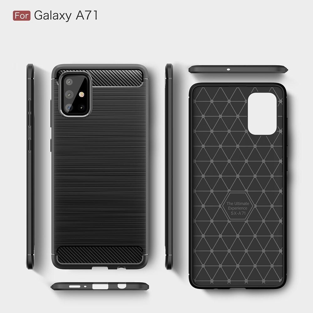 Cover TPU Brushed Samsung Galaxy A71 Nero