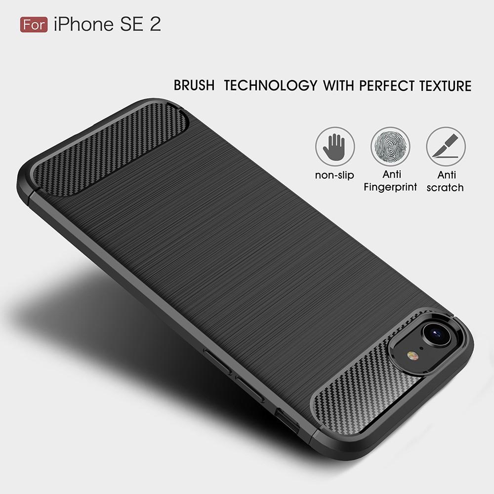 Cover TPU Brushed iPhone SE 2022 Nero