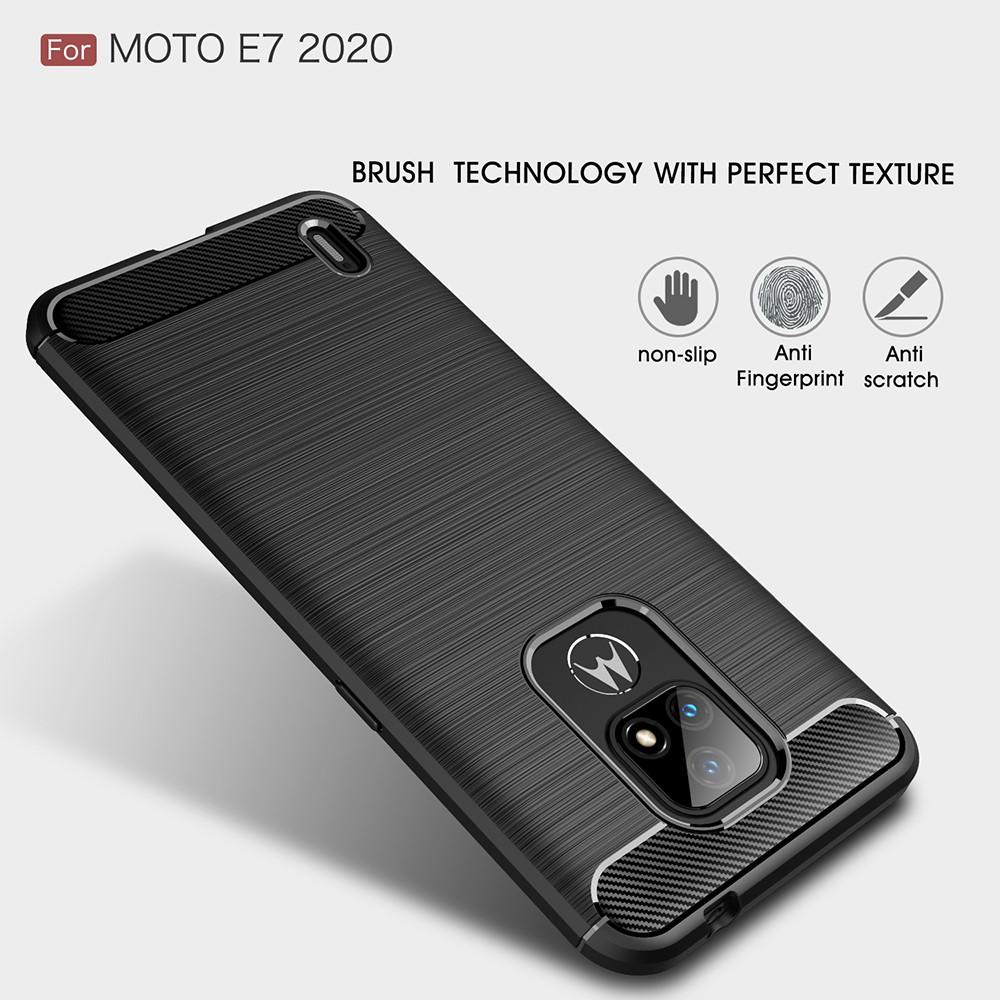 Cover TPU Brushed Motorola Moto E7 Nero