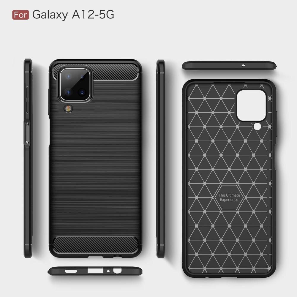 Cover TPU Brushed Samsung Galaxy A12 5G Nero