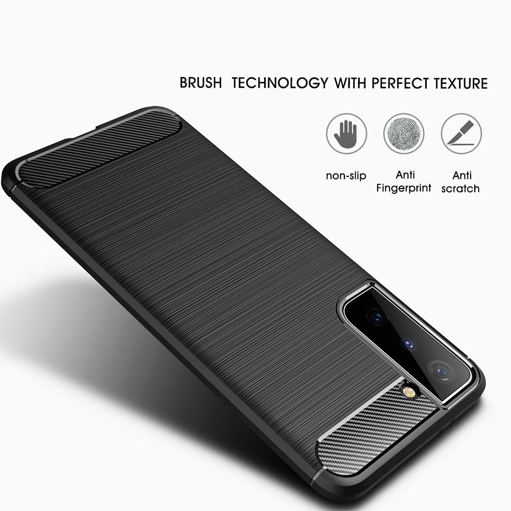 Cover TPU Brushed Samsung Galaxy S21 Nero