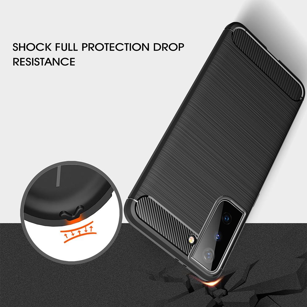 Cover TPU Brushed Samsung Galaxy S21 Plus Nero