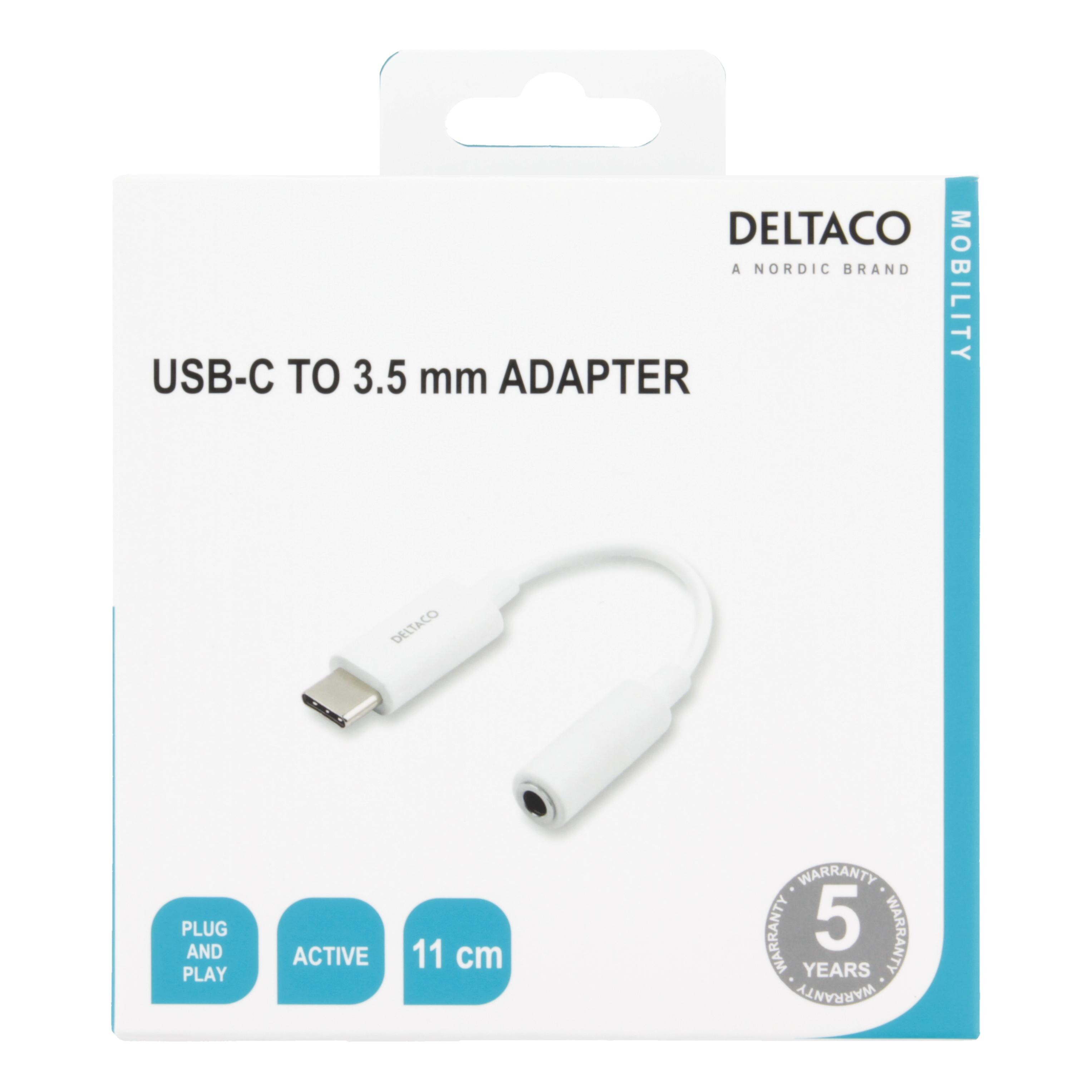 Adattatore da USB-C a DAC da 3,5 mm Bianco