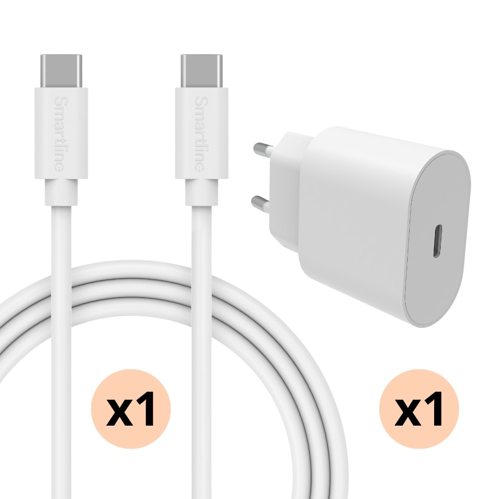 Caricatore completo per Google Pixel - Cavo da 2m e caricatore da parete USB-C - Smartline